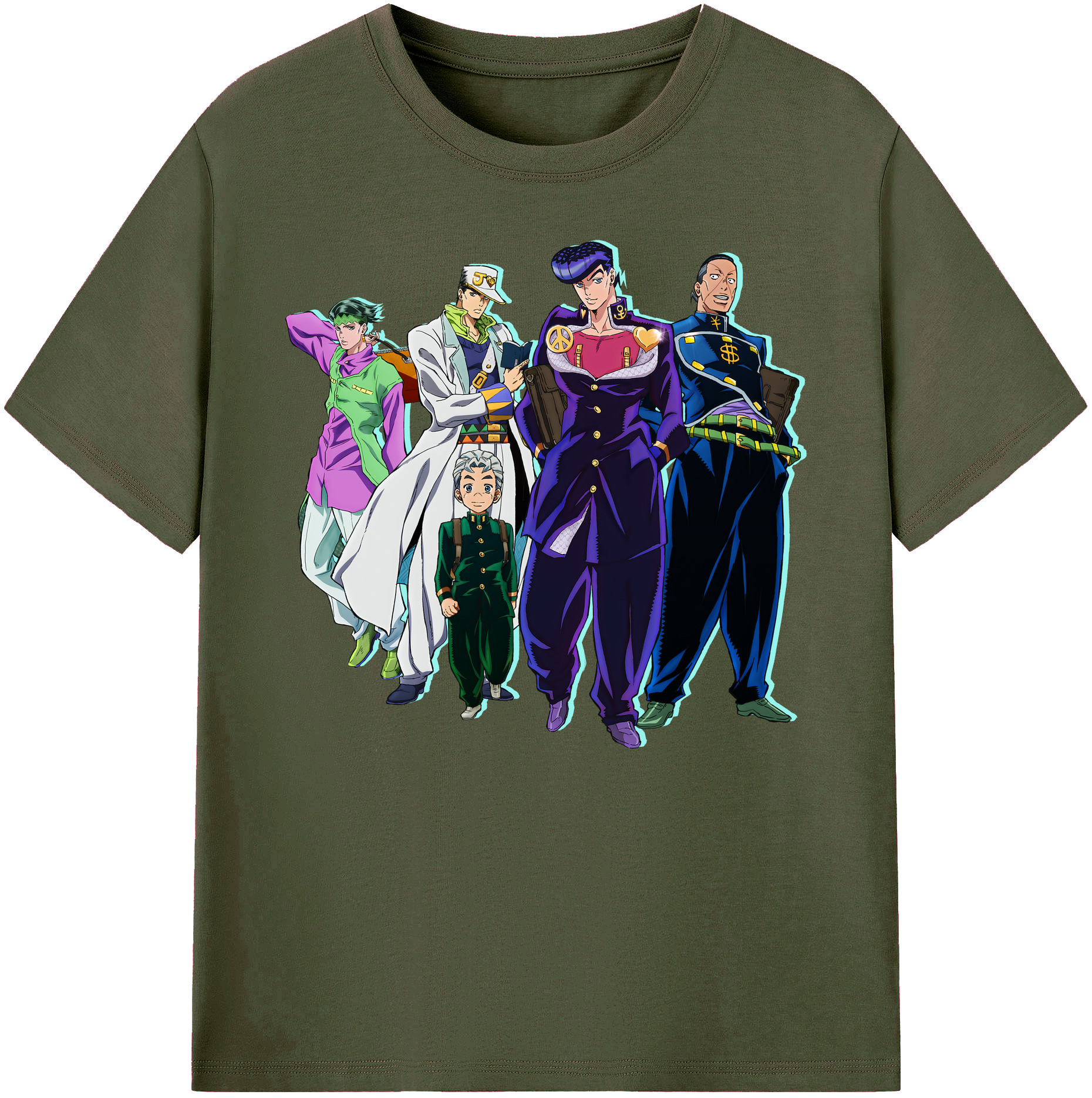 （画像用） ジョジョの奇妙な冒険 JoJo's Bizarre Adventure 綿100％ メンズ半袖Tシャツ｜肌触りやわらか＆通気性